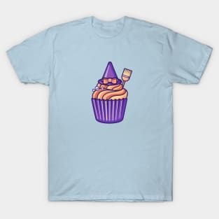 Witchy cupcake on light bg T-Shirt